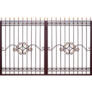 Ворота кованые «Классика узорчатая» металлические прямые
