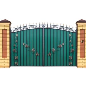 Ворота кованые «Лоза 2» металлические арочные