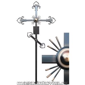 Крест кованый ритуальный «Ажур» металлический