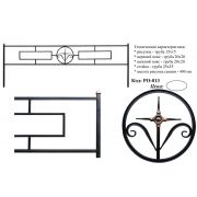 Оградка ритуальная кованая металлическая  «Прямоугольник с крестиком»
